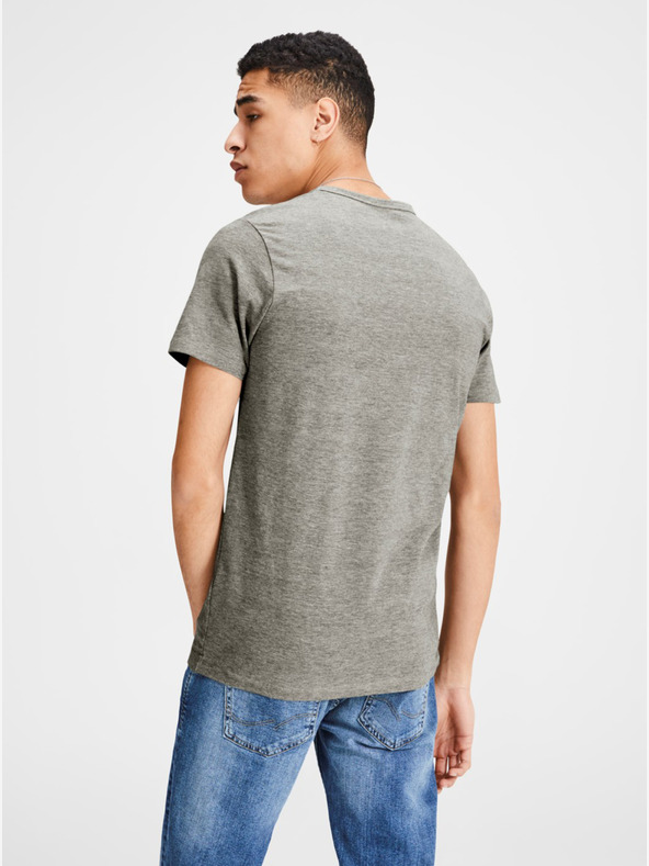 Jack & Jones Šedé žíhané basic tričko Jack & Jones Basic