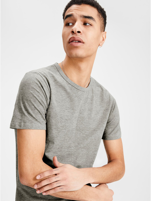 Jack & Jones Šedé žíhané basic tričko Jack & Jones Basic