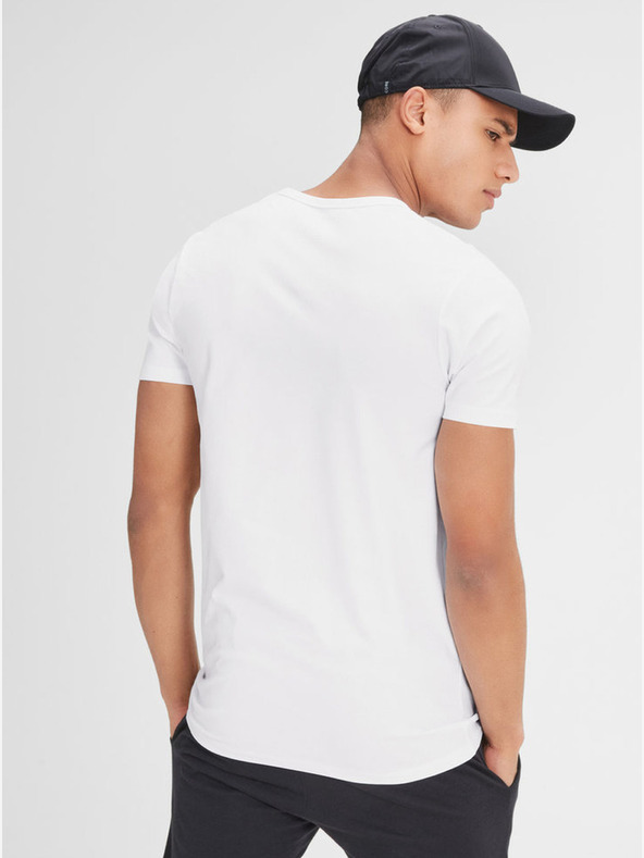 Jack & Jones Bílé pánské tričko s krátkým rukávem Jack & Jones Basic