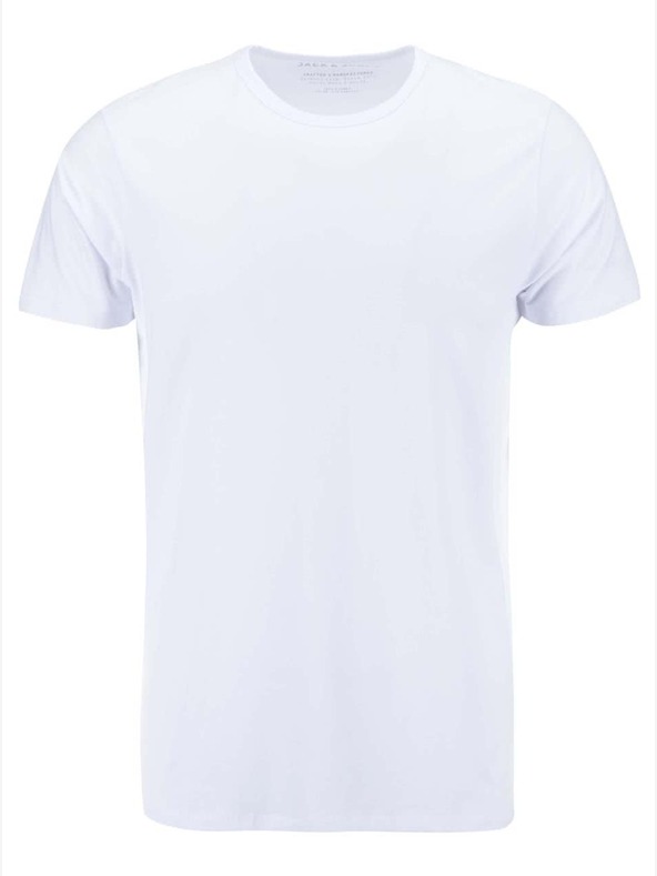 Jack & Jones Bílé pánské tričko s krátkým rukávem Jack & Jones Basic
