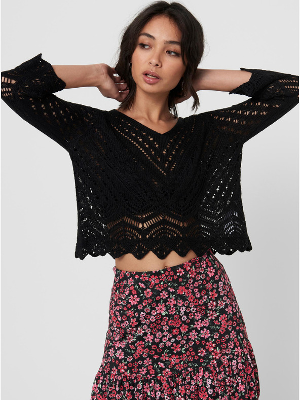 Jacqueline de Yong Černý krátký svetr JDY-New Sun