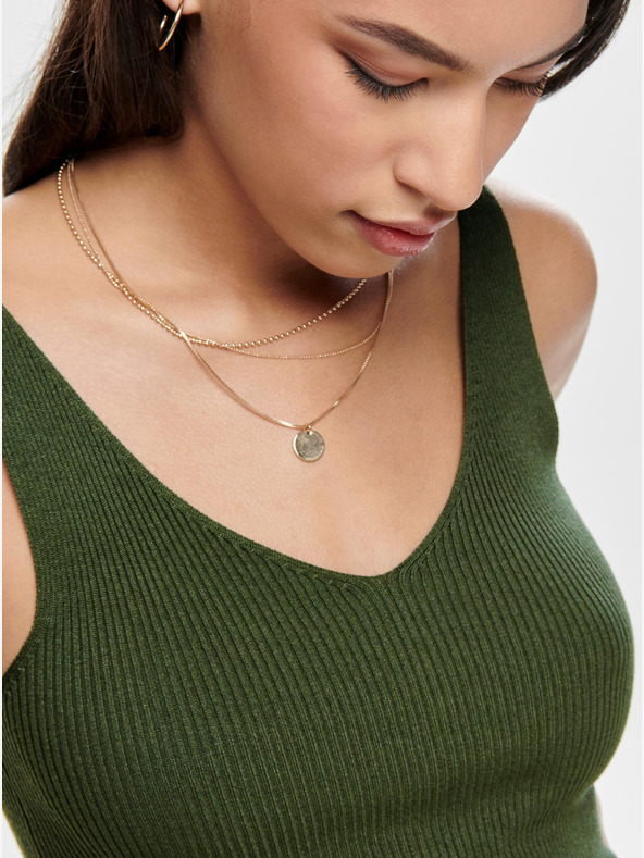 Jacqueline de Yong Tmavě zelené žebrované tílko JDY Nanna