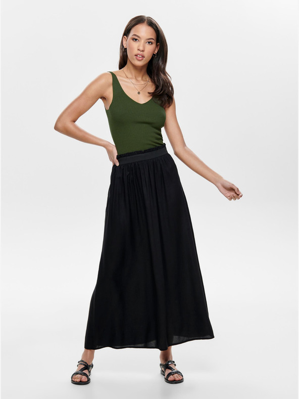 Jacqueline de Yong Tmavě zelené žebrované tílko JDY Nanna