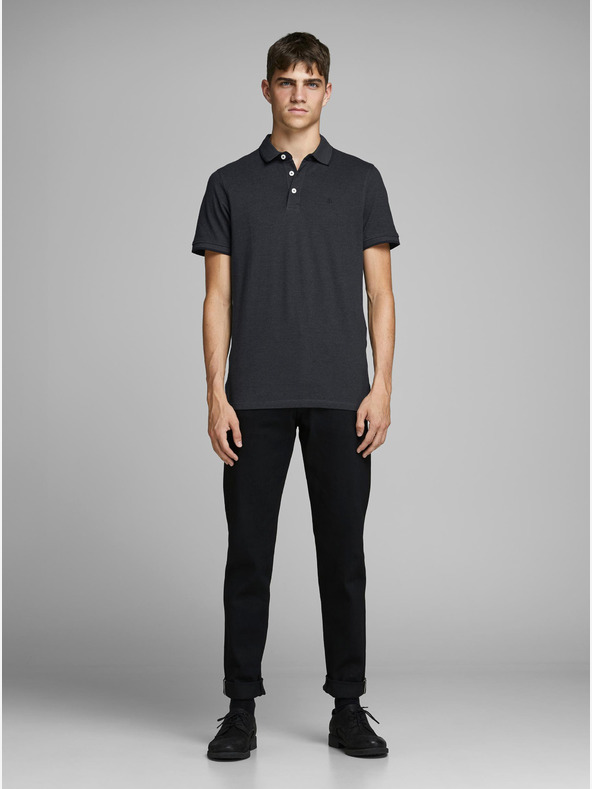 Jack & Jones Tmavě šedé polo tričko Jack & Jones Paulos