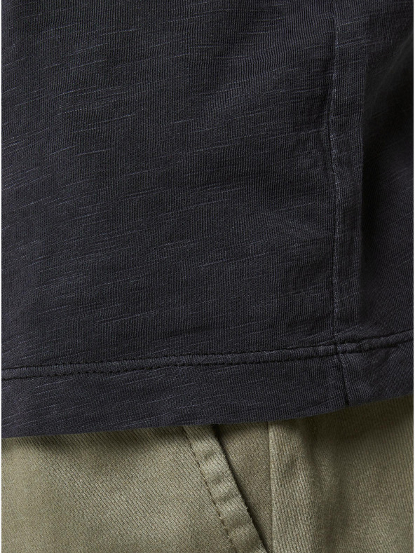 Jack & Jones Černé tričko s knoflíky Jack & Jones Esplit