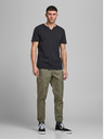 Jack & Jones Černé tričko s knoflíky Jack & Jones Esplit
