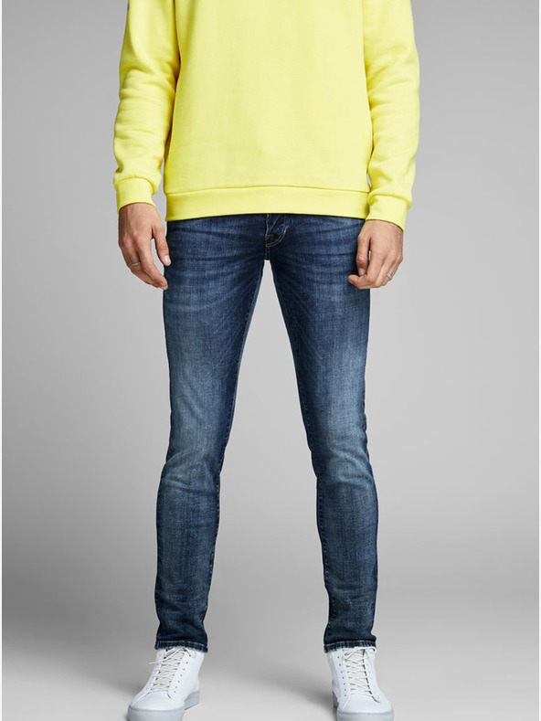 Jack & Jones Modré pánské skinny fit džíny Jack & Jones Glenn