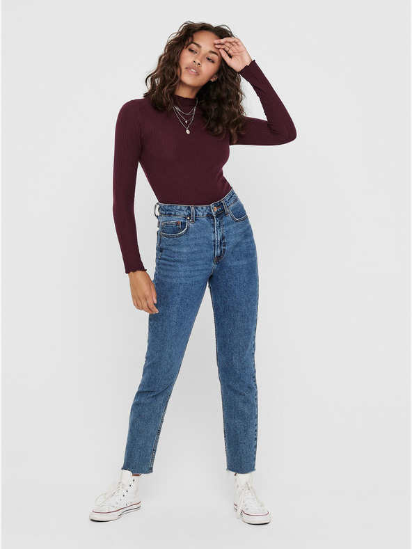 ONLY Vínové basic tričko ONLY Emma