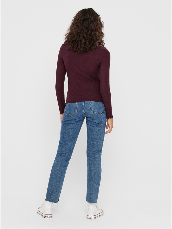 ONLY Vínové basic tričko ONLY Emma