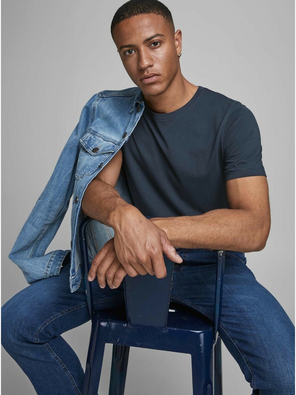 Jack & Jones Tmavě modré basic tričko Jack & Jones Organic