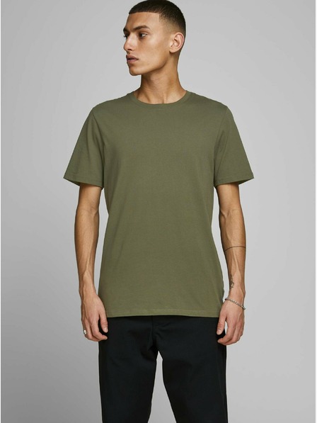 Jack & Jones Khaki basic tričko Jack & Jones Organic