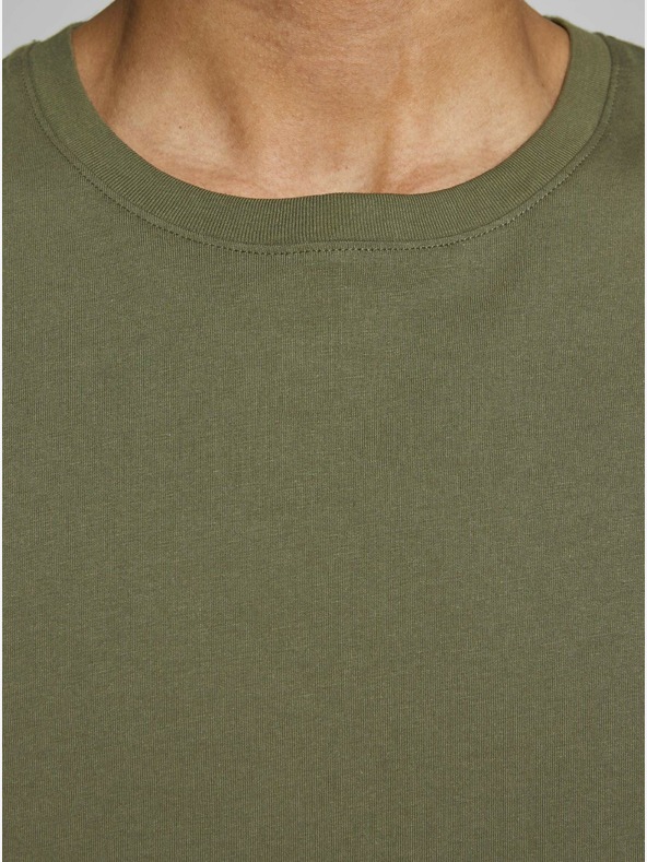 Jack & Jones Khaki basic tričko Jack & Jones Organic
