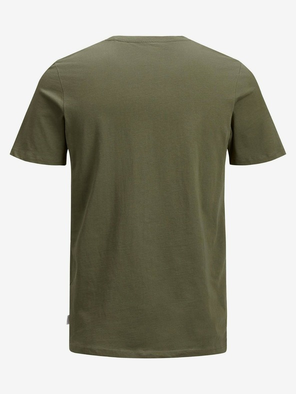 Jack & Jones Khaki basic tričko Jack & Jones Organic