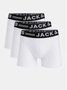 Jack & Jones Sada tří pánských bílých boxerek Jack & Jones Sense