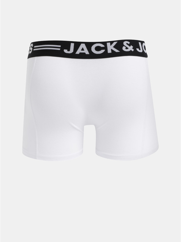Jack & Jones Sada tří pánských bílých boxerek Jack & Jones Sense