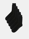 Jack & Jones Sada pěti párů černých pánských ponožek Jack & Jones Jens