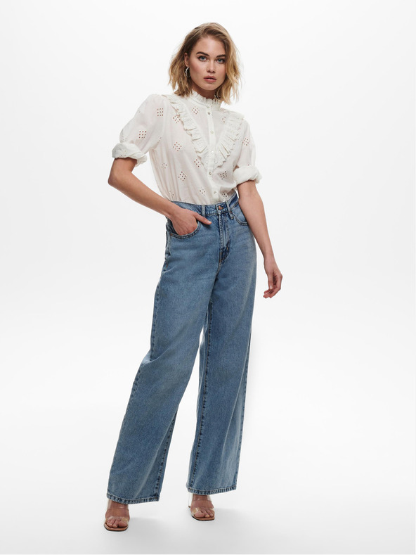 ONLY Modré dámské široké džíny ONLY Hope