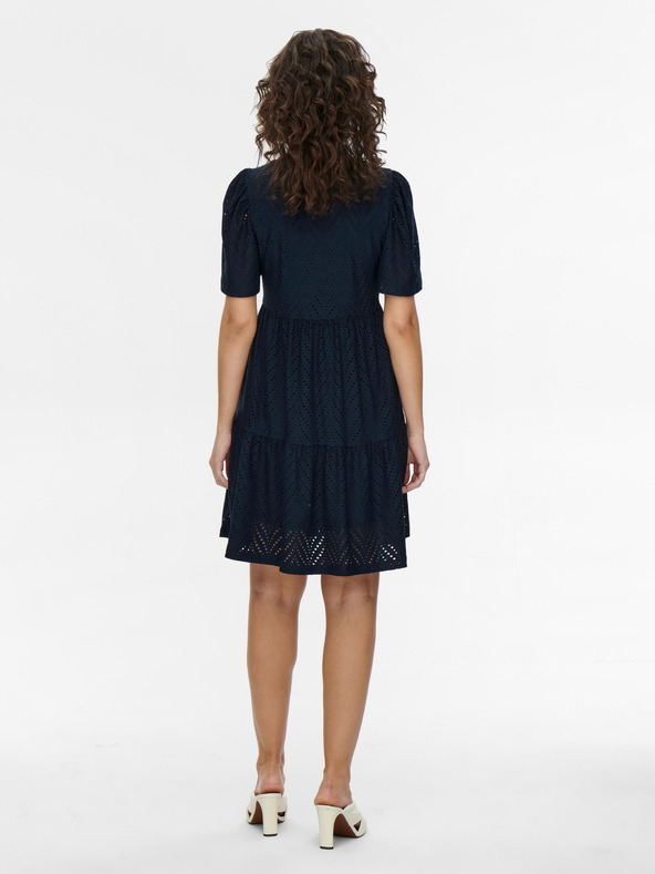 Jacqueline de Yong Tmavě modré děrované krátké šaty JDY Carla