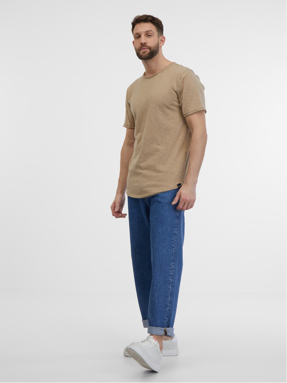 ONLY & SONS Béžové pánské žíhané basic tričko ONLY & SONS Benne