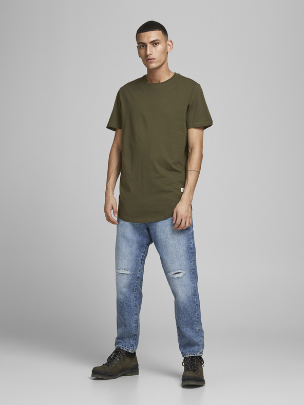 Jack & Jones Khaki pánské basic tričko Jack & Jones Noa