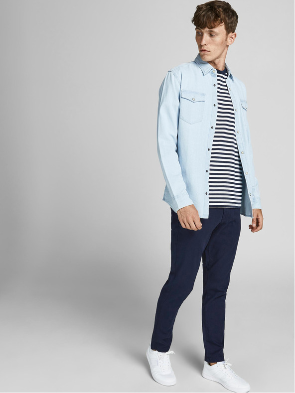 Jack & Jones Tmavě modré chino kalhoty Jack & Jones Marco