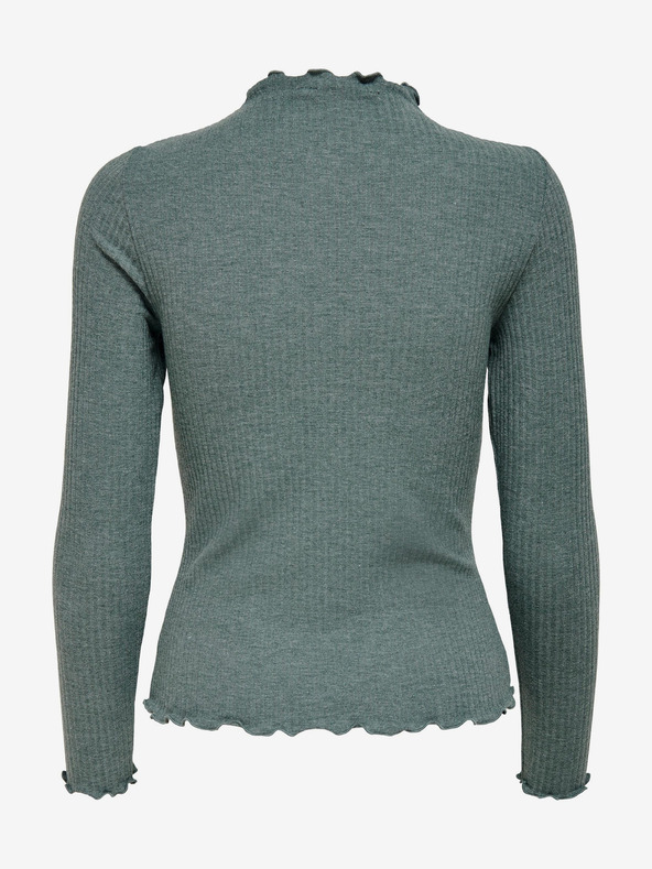 ONLY Zelené dámské žebrované tričko ONLY Emma