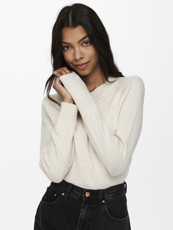 ONLY Krémový basic svetr ONLY Rica