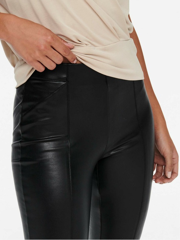 ONLY Černé koženkové legíny ONLY Jessie