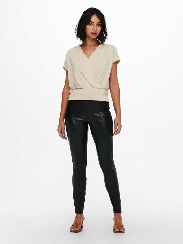 ONLY Černé koženkové legíny ONLY Jessie