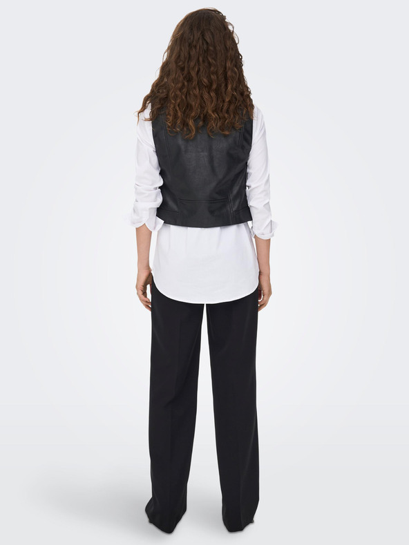 ONLY Černá dámská koženková vesta ONLY Vera