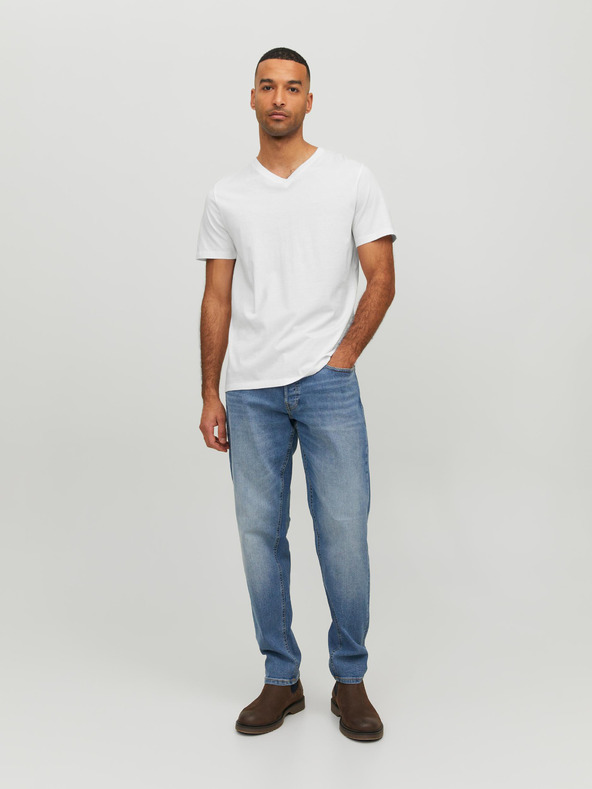 Jack & Jones Bílé pánské basic tričko Jack & Jones