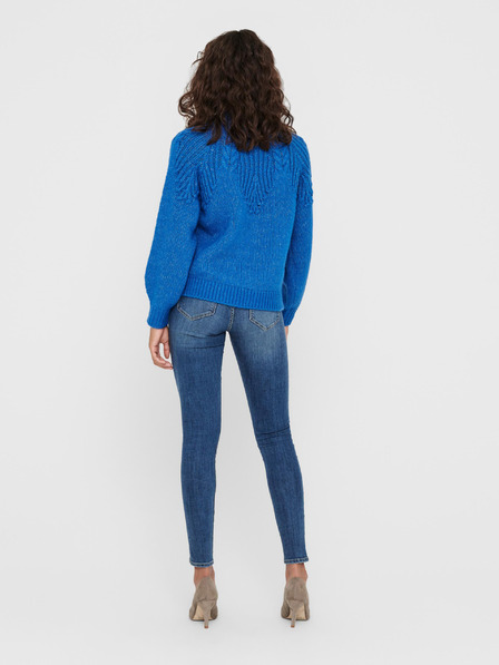 ONLY Modré dámské skinny fit džíny s potrhaným efektem ONLY Wauw