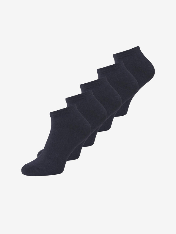Jack & Jones Sada pěti párů tmavě modrých pánských ponožek Jack & Jones Dongo