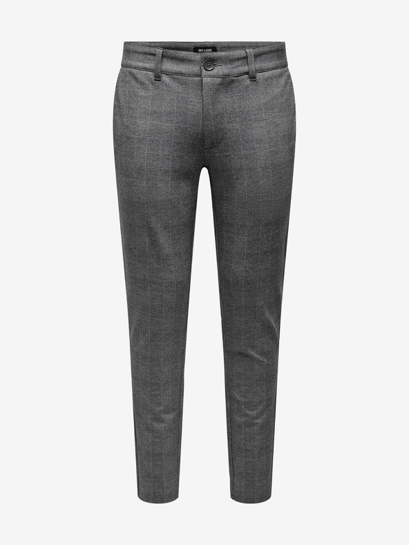 ONLY & SONS Šedé pánské kostkované kalhoty ONLY & SONS Mark