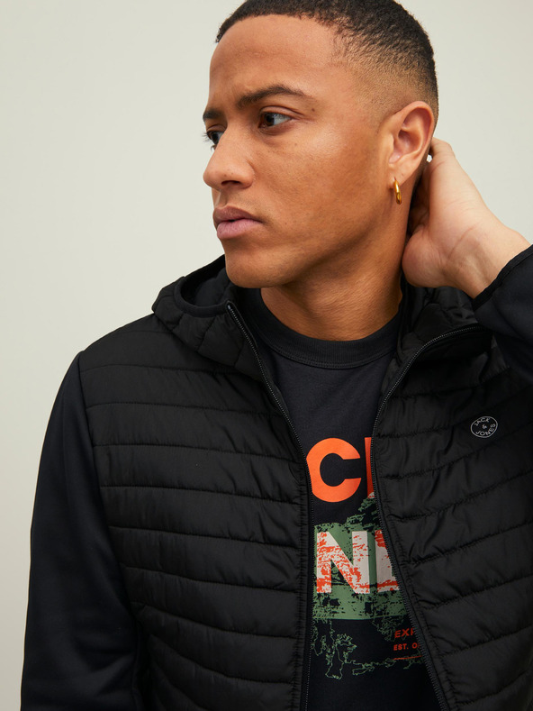 Jack & Jones Černá pánská lehká prošívaná bunda Jack & Jones