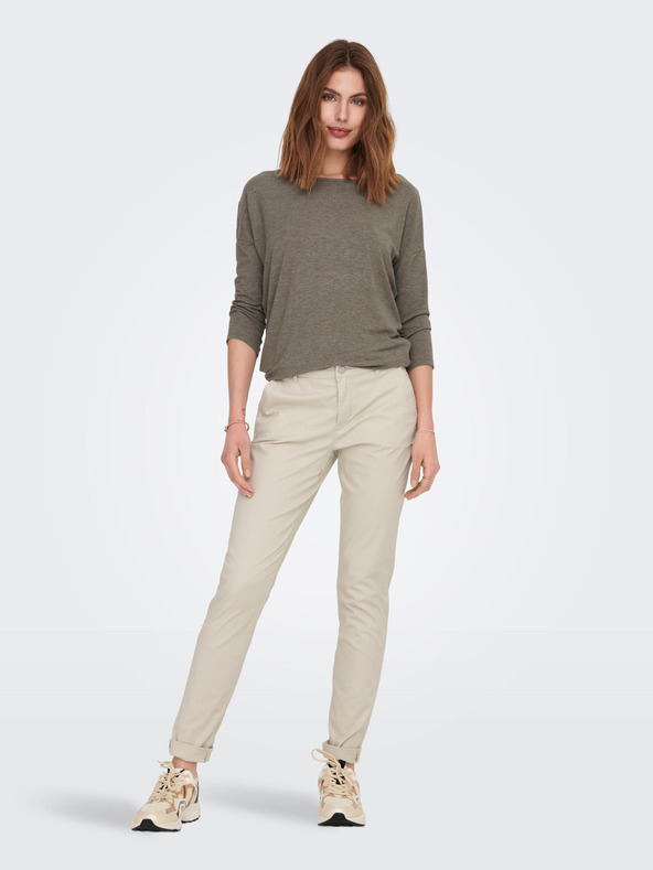 ONLY Hnědé dámské žíhané tričko ONLY Glamour