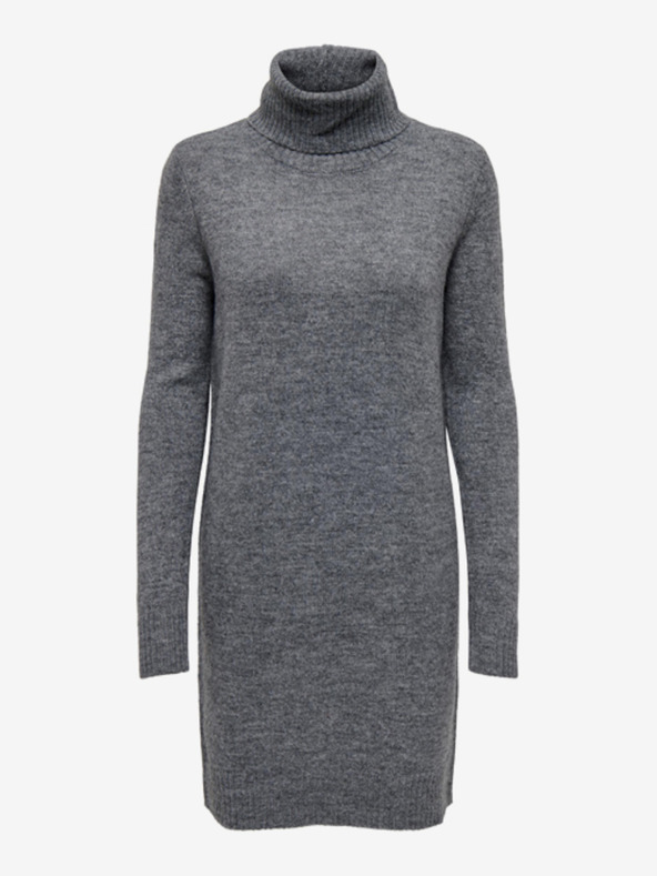 Jacqueline de Yong Šedé dámské žíhané svetrové šaty JDY Elanor