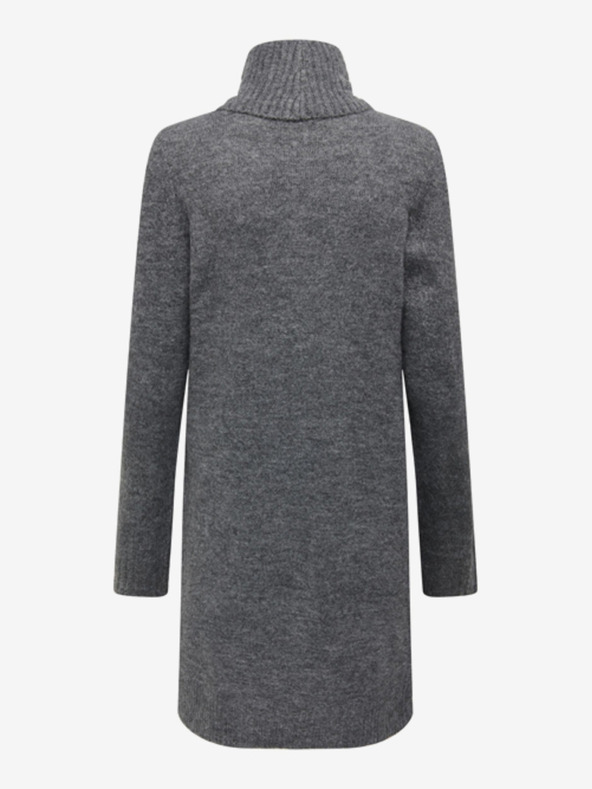 Jacqueline de Yong Šedé dámské žíhané svetrové šaty JDY Elanor