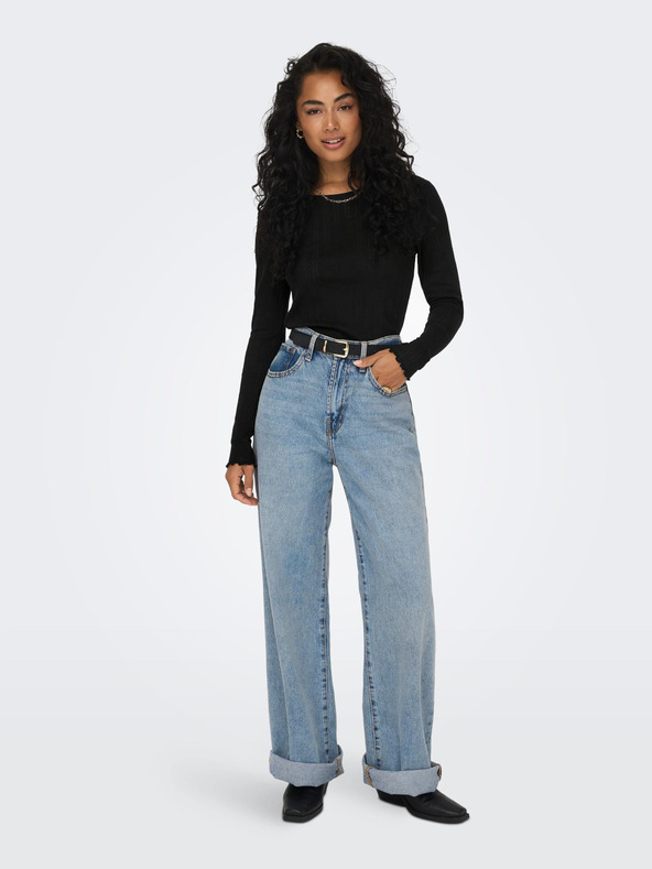 ONLY Černé dámské tričko s dlouhým rukávem ONLY Carlotta