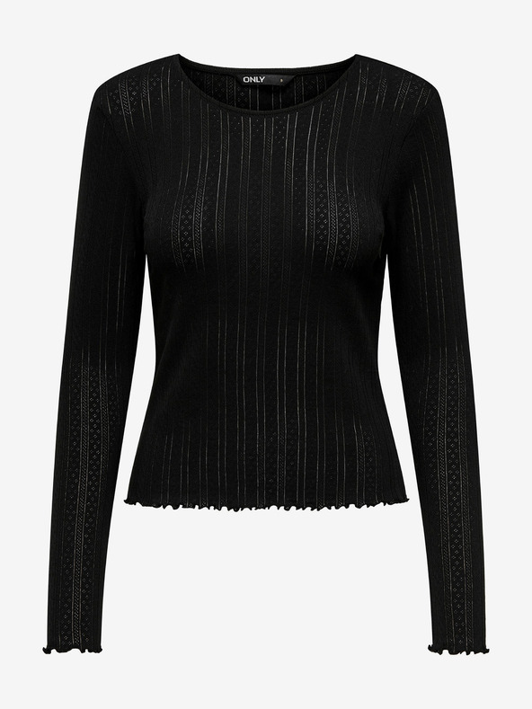 ONLY Černé dámské tričko s dlouhým rukávem ONLY Carlotta