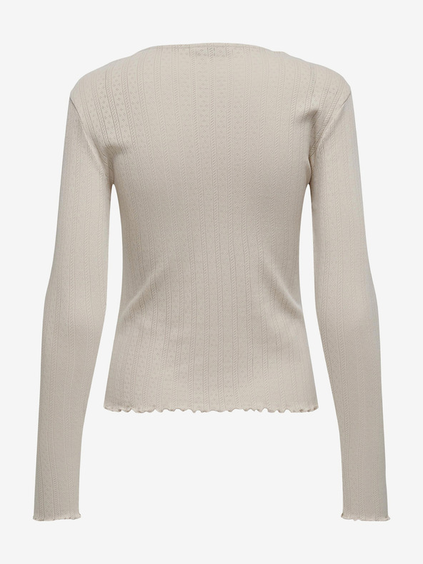 ONLY Béžové dámské tričko s dlouhým rukávem ONLY Carlotta