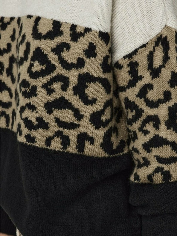 ONLY Hnědý dámský vzorovaný svetr ONLY Jade