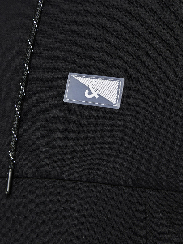 Jack & Jones Černá pánská mikina  na zip s kapucí Jack & Jones Air