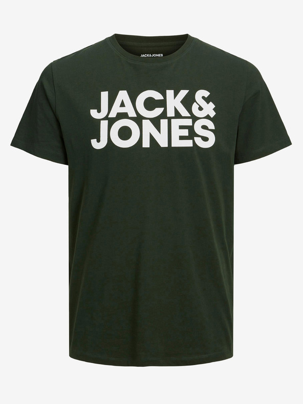 Jack & Jones Tmavě zelené pánské tričko Jack & Jones Corp