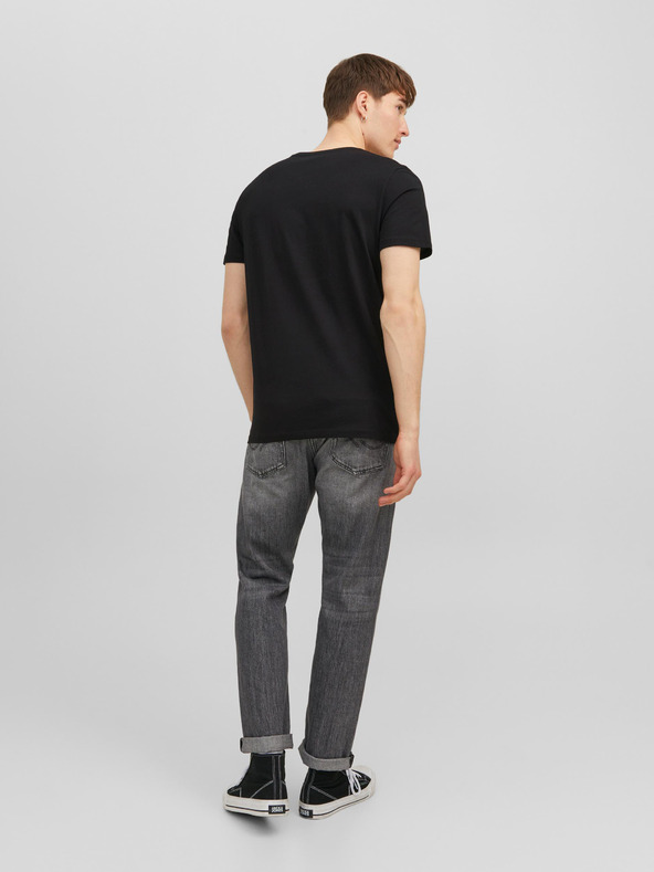 Jack & Jones Černé pánské tričko Jack & Jones Corp