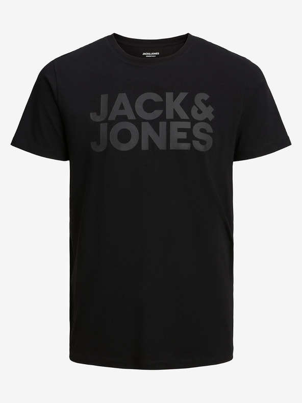 Jack & Jones Černé pánské tričko Jack & Jones Corp