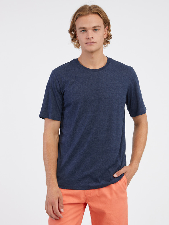 Jack & Jones Tmavě modré pánské žíhané basic tričko Jack & Jones Organic
