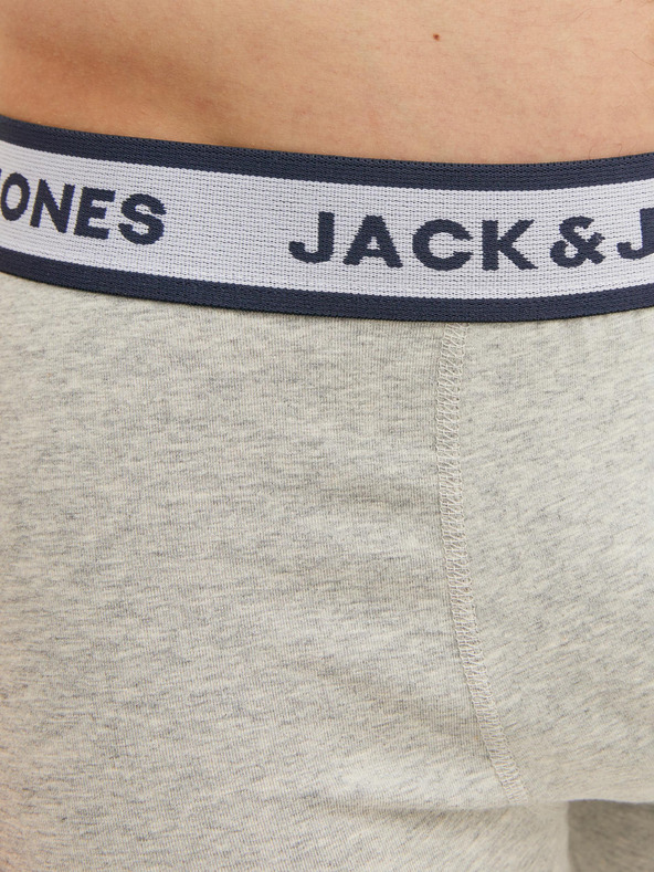 Jack & Jones Sada tří pánských boxerek ve světle šedé, bílé a tmavě modré barvě Jack & Jones Solid