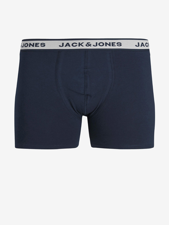 Jack & Jones Sada tří pánských boxerek ve světle šedé, bílé a tmavě modré barvě Jack & Jones Solid