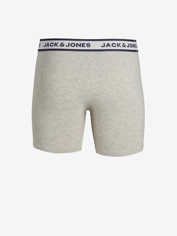 Jack & Jones Sada tří pánských boxerek ve světle šedé, bílé a tmavě modré barvě Jack & Jones Solid